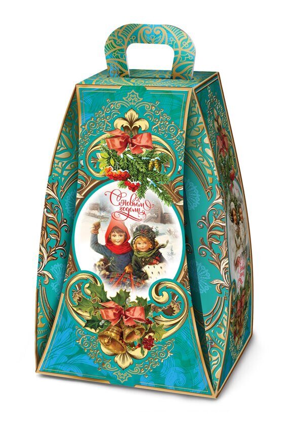 Колокол ретро-бирюзовый новогодний подарок 1500 гр